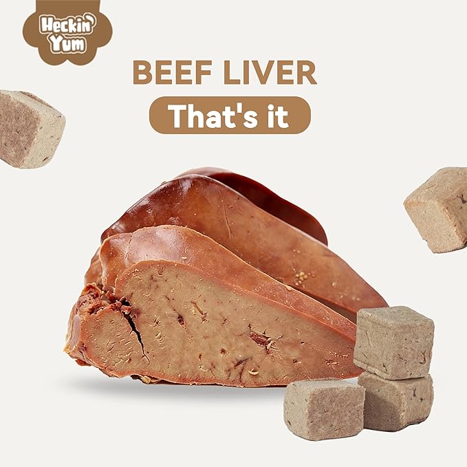 Freeze Dried Beef Liver Cat, Dog Treats, Single Ingredient Food Toppers & Training Snacks, 2 oz