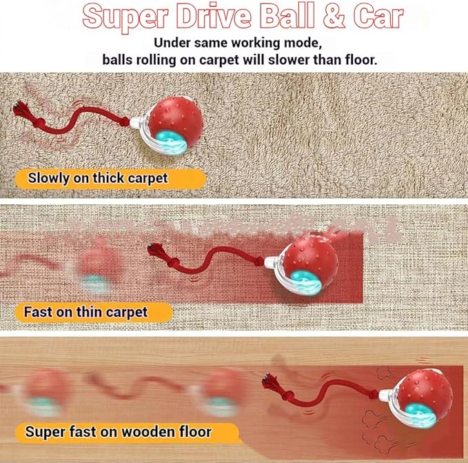 2026 New Interactive Fast Moving Toys Balls with Birdsong, Interactive Dog Cat Toys Balls, 360° Smart Automatic Rolling Electric Dog Ball Toy with Rope for Dogs and Cat Indoor Play (2PCS-Blue)