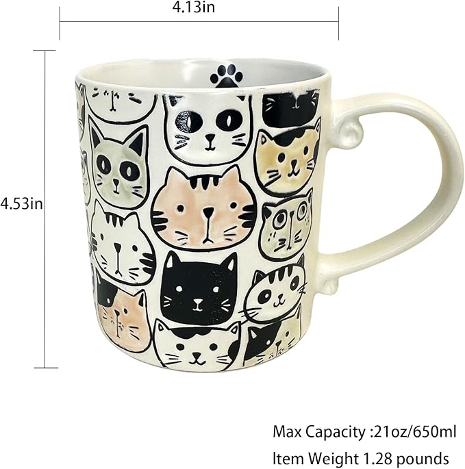 Cat Lovers Mug, Various Cute Kittens Pattern Mug, Cat Coffee Mug Funny Ceramic Tea Cup Novelty Gifts for Office and Home Women Girls Men, Dishwasher Microwave Safe