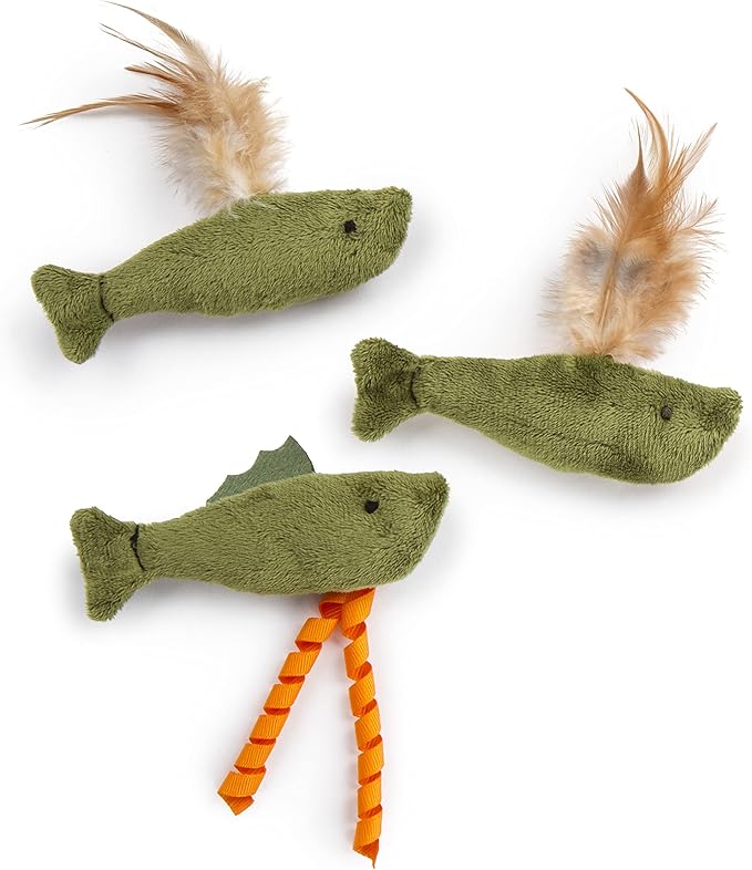 SmartyKat (3 Count) Fish Friends Crinkle Catnip Cat Toys - Multi Color, 3 Count