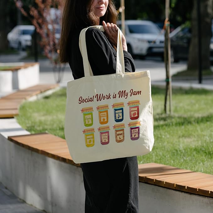 Tote Bag For Women Man, Reusable Work Shopping Grocery Shoulder Bags