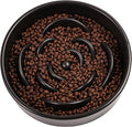 Black Ceramic Dog Bowl Slow Feeder for Medium and Large Breed,1.5 Cup 8.26 in Slow Feeding Bowl,Puzzle Dog Food Bowl for Fast Eater,Maze Dish for Fast Eater