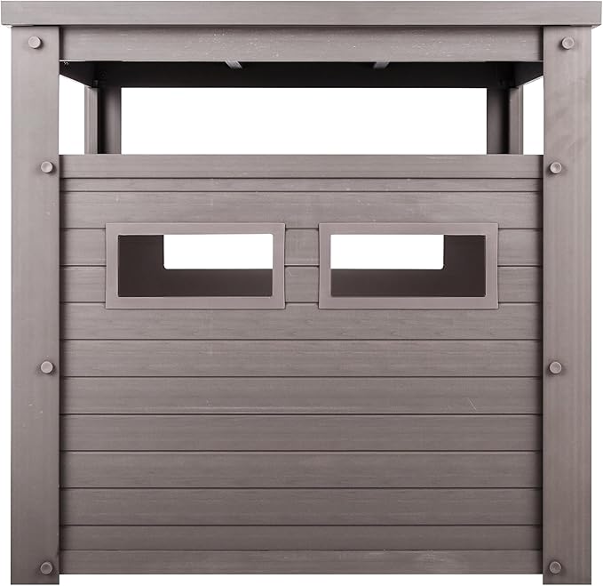 New Age Pet ECOFLEX Jumbo Cat Box Cover and End Table with Litter Box Enclosure and a 10 Year Warranty Hides Unsightly Litter Box made with Moisture & Odor Resistant Composite Material, Grey