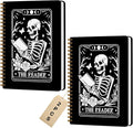 2 Packs the Reader Goth Tarot Spiral Notebook Gothic Tarot Cards Notebook Journal Gifts for Women Teacher Friend Teens College Ruled Journals for Writing Journaling Notebooks Office Classroom Supplies