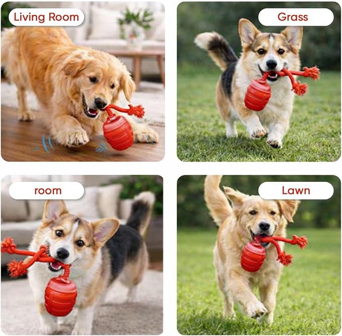 Smart Motion Pet Ball, Interactive Dog Toys, Motion Activated Automatic Rolling Ball for Small/Medium/Large Dogs with Music (Red)
