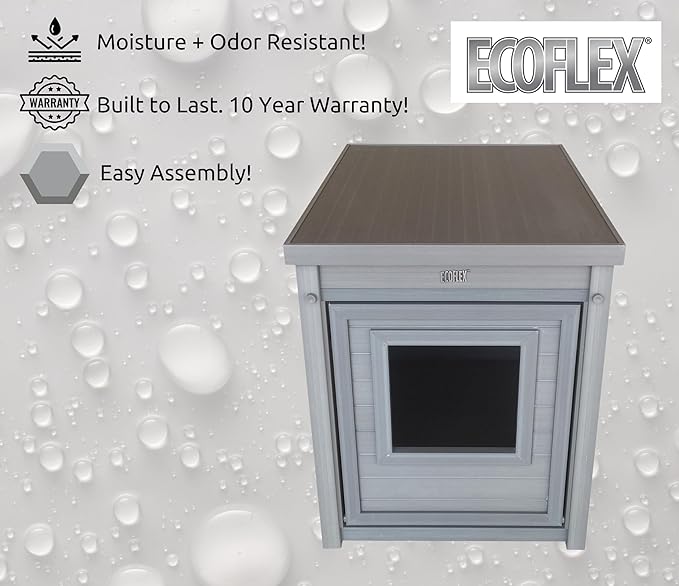 New Age Pet ECOFLEX Cat Box Cover and End Table with Litter Box Enclosure and a 10 Year Warranty Hides Unsightly Litter Box made with Moisture & Odor Resistant Composite Material