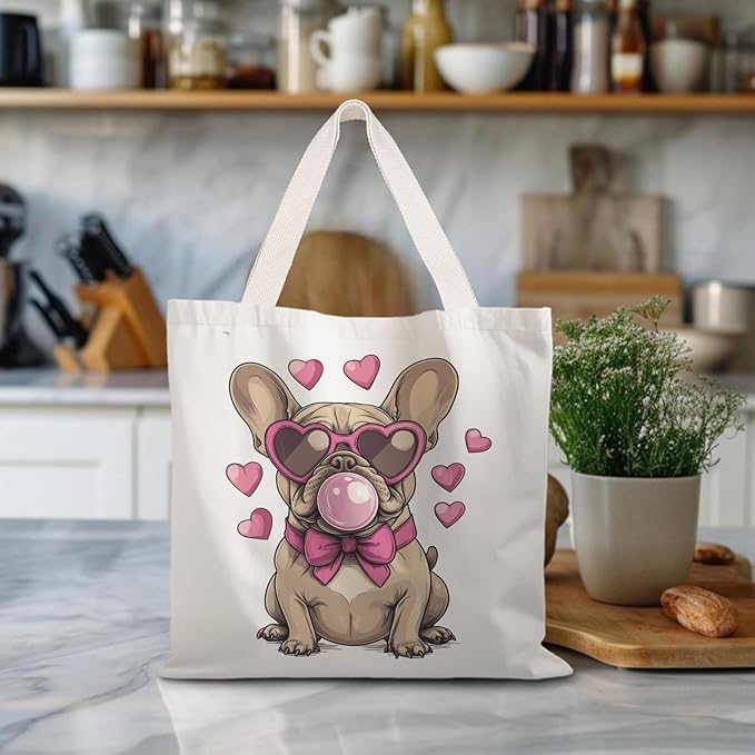 Canvas Tote Bag Aesthetic,Zoon Cow Dog Cat Tote Bag,Gifts for Women Canvas Tote Bags
