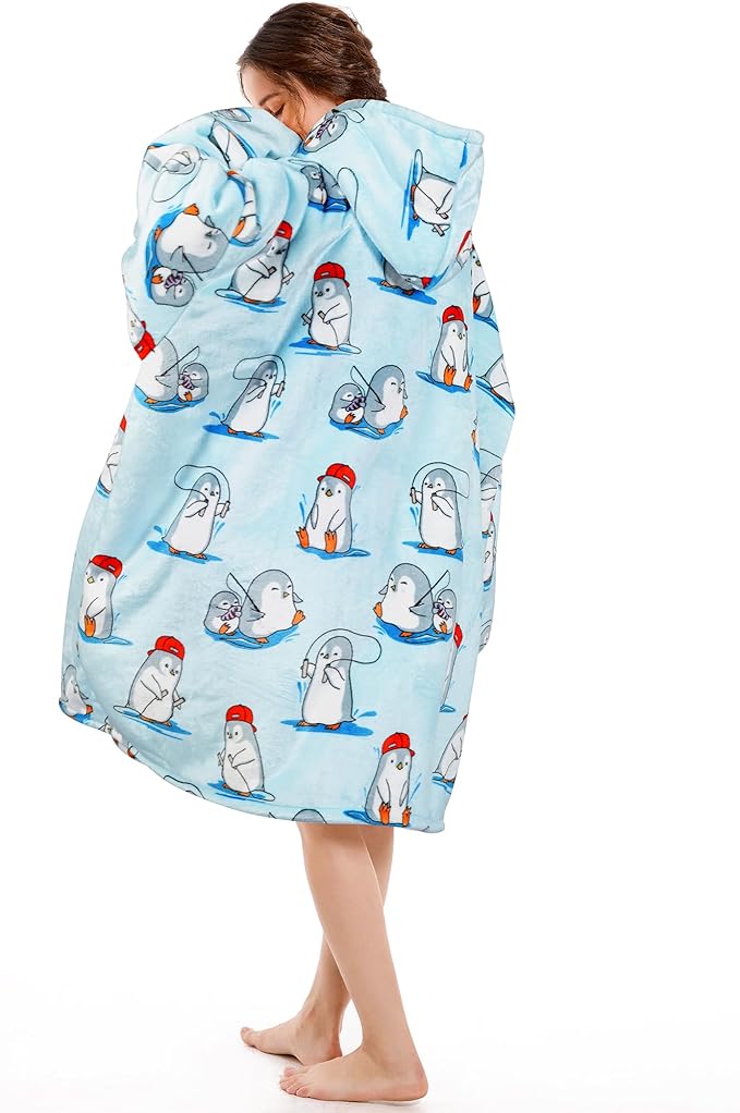 Narecte Cozy Oversized Blanket Hoodie Wearable Blanket Adults Soft Hooded Blanket Hoodie Birthday Gifts for Women Christmas