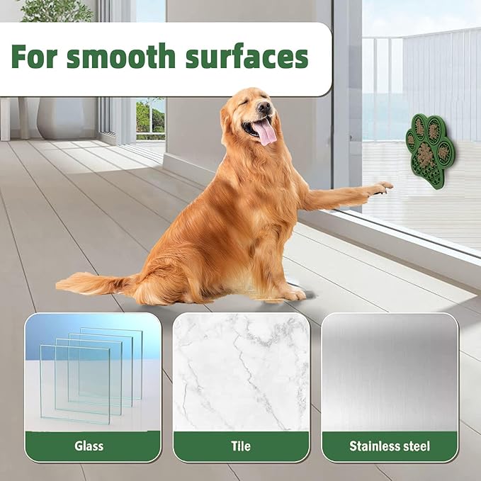 Lick Mat for Dogs and Cats,Dog Food Mat with Suction Cups,Slow Feeder & Non-Slip Design,Boredom & Anxiety Reducer,Calming Mat for Bathing,Grooming,and Nail Trimming (Pink&Green)