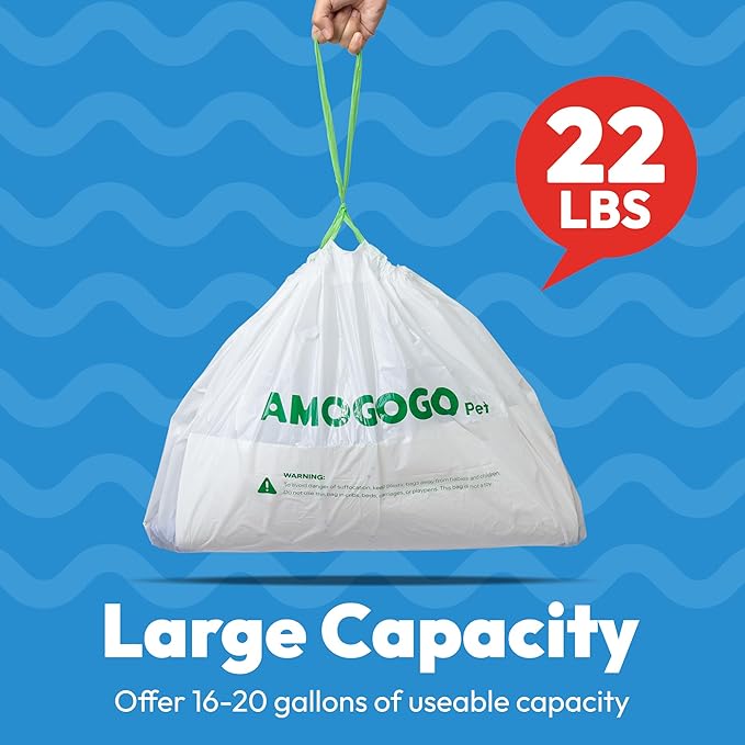 40 Pack Cat Litter Bags, Compatible with PetSafe Scoopfree Crystal Plus, Pro, Smart Model Litter Box Tray Refill, with Anti-scratch Cardboard, Thick Drawstring Litter Box Liners, 37" x 17"
