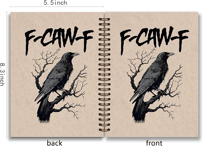 KDHTY Vintage Crow Notebook,Goth School Office supplies,Gothic Notebook Planner for Men,Black Gothic Notebook Spiral Journal Goth Gifts for Women,Back To School,5.5 x 8.3