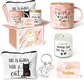 UAREHIBY Cat Lovers Gifts for Women, Cat Lady Coffee Mug Gift for Cats Mom, Daughter, Sister, Friends, Aunt, Wife, Coworkers, BOSS, Valentine's Day Gift for Her, Teacher Appreciation Christmas Gifts