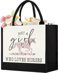 GevGuxLuo Horses Canvas Tote Bag, Cute Horse Gifts for Women, Horse Lover Gift Aesthetic Beach Bag Reusable Grocery Bag, Birthday Christmas Gift for Daughter Friends Sisters Bestie Who Loves Horses