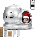 Automatic Cat Litter Box for Multiple Cats, Large Capacity Detachable Top Self-Cleaning Litter Box with App Control & AI Monitoring, Odor Control, Safety Sensors (Silvery)