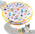 Interactive Cat Toys Fast Rolling Ball in Play Pouch, Motion Activate Chirping Cat Toy Hide and Seek Mouse Catching Game, 28 Inch Play Pouch for Cats