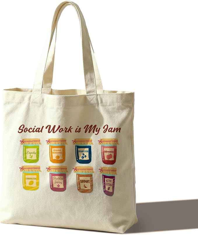 Tote Bag For Women Man, Reusable Work Shopping Grocery Shoulder Bags