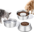 Premium Stainless Steel Pet Bowls with Cute Paw Design, Non-Slip Dog & Cat Food Water Bowls, Durable & Easy-to-Clean Feeding Dishes for Small/Medium Pets, Set of 2 pet-Bowls, Raised-pet-Bowls