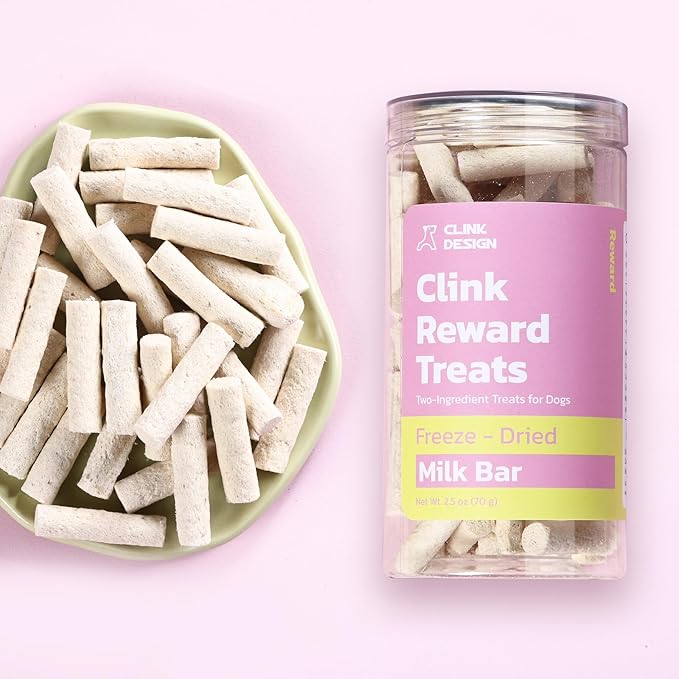 Clink Design Dog Training Treats, Training Treats for Dogs and Cats, Freeze Dried Goat Milk Snacks, 60% Goat Milk & 40% Chicken, 2.5oz