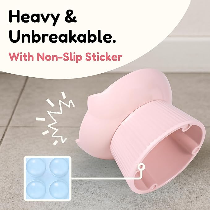 Unbreakable Raised Slow Feeder Bowl for Cats and Small Dogs, Elevated Cat Bowls, Detachable Slow Feede Bowl, Heavy Weighted, Non-Slip Feeder, Dry & Wet Food, Whisker Friendly (Pink; 6.2'')