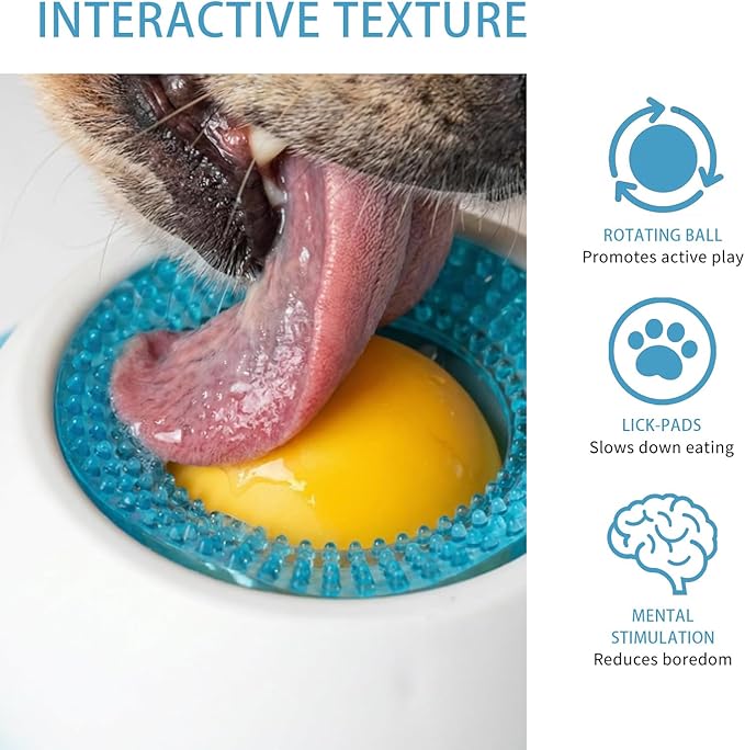 Slow Feeder Lick Ball & Bowl for Dogs & Cats, Anxiety Relief Treat Dispenser, Pet Enrichment Toy for All Breeds (for Dog)