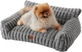 Joydeco Cat Couch for Pets, 30 inch Plush Pet Sofa, Cat Bed for Indoor Cats with Removable Washable Cover, Supportive Pet Sofa, Drak Grey