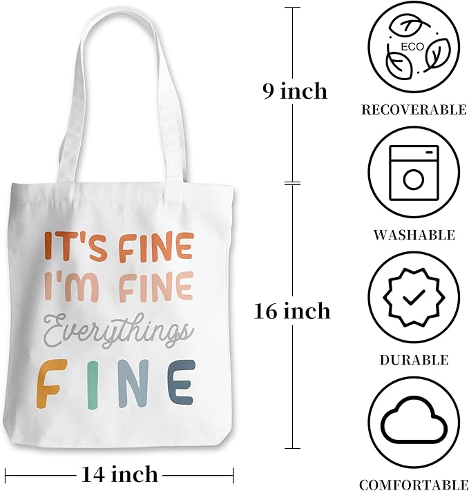 Grace Yonks Cute Canvas Tote Bag – Aesthetic Large Reusable Bag