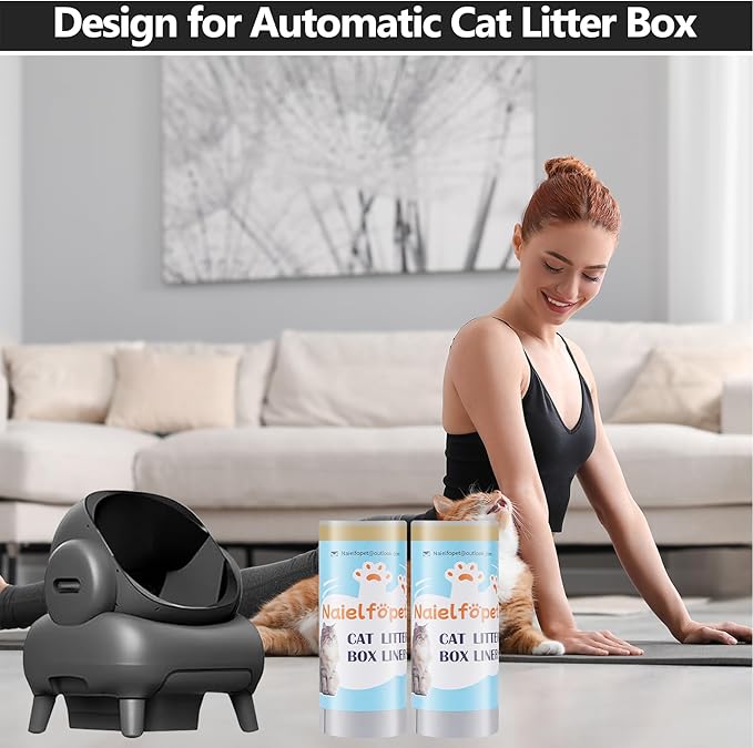 30 Count Cat Litter Bags, Compatible with Neakasa M1 Open-Top Self Cleaning Cat Litter Box, 3 Mils Super Thick Replaced Waste Bags, 27" x 13" Kitty Litter Waste Receptacles Bags
