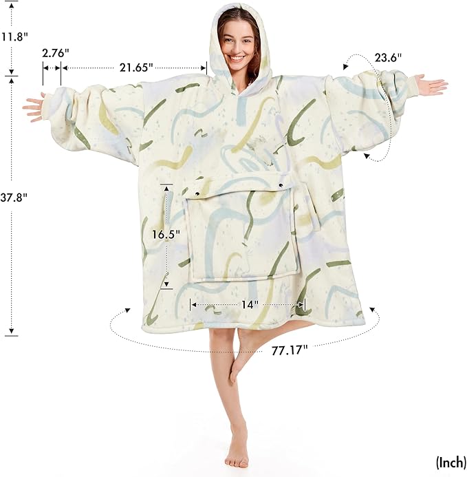 Narecte Cozy Oversized Blanket Hoodie Wearable Blanket Adults Soft Hooded Blanket Hoodie Birthday Gifts for Women Christmas