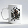 Retro Forest Funny Bigfoot Mug, Big Foot Sasquatch Gifts Coffee Cup, Gifts for Camping Hiking Lovers, Don't Be an Assquatch Sarcastic Ceramic Coffee Mug 11 oz