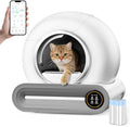 SUW Self Cleaning Litter Box, Automatic Cat Litter Box for Multiple Cats, 65L+9L Robot, 3 Rolls Grabage Bags Liner, 1 Odor Eliminator, Negative ion Deodorization, APP Control, Toilet Monitorin, White