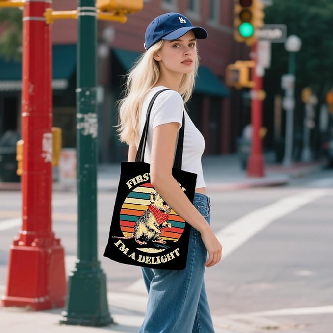Aesthetic Canvas Tote Bag for Women - with Magnetic Snap Closure & Zipper Inner Pocket Reusable Bag for Shopping
