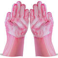 Dog Bath Gloves for Washing, Pet Grooming Gloves with Shampoo Brush, Dog Bath Brush for Dogs and Cats, Essential Dog Bath Supplies (1 Pair, Pink)