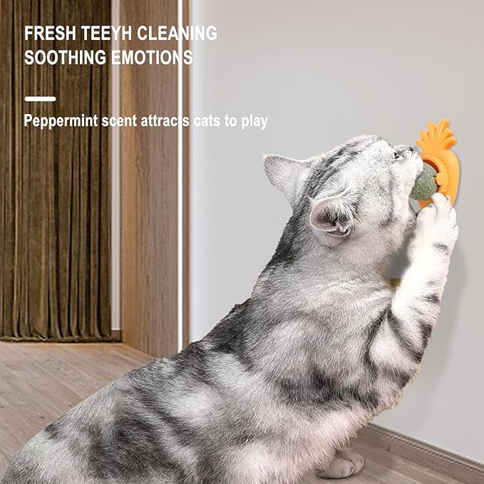 Catnip Rotating Ball - Interactive Rolling Cat Dog Ball, Upgraded Automatic Cat Ball Dog Toy | Interactive Cat Automatic Ball Toy, selff Moving Dog Toys, 360° Smart Rolling Ball Toy for Dog/Cat