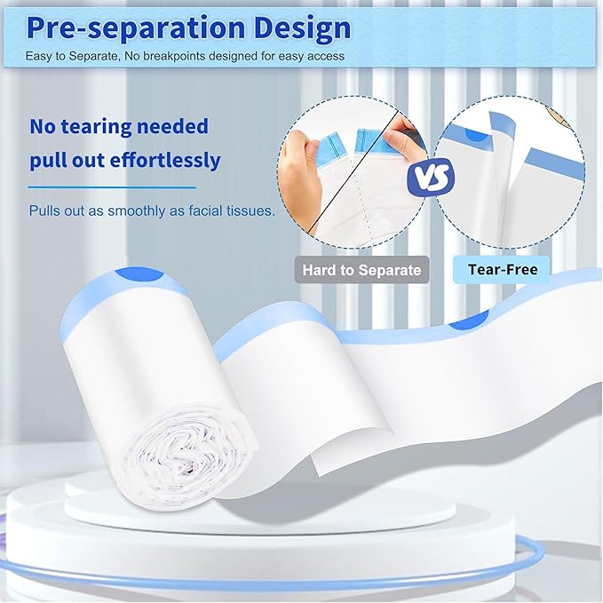 120 Count Cat Litter Box Liners Bags Compatible with MeoWant MW-SC01 / MW-SC02/ MW-LR01, Extra-Thick Cat Waste Bags for Self-Cleaning Litter Box, Drawstring Automatic Trash Bags -17.7" x 19.7"