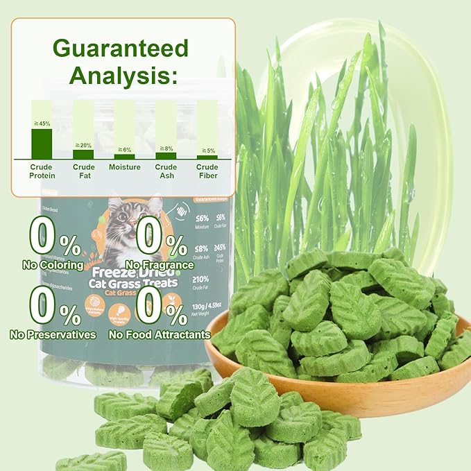 130g/4.59oz Cat Grass Treats, Cat Grass Teething Stick, Natural Hairball Treatment for Cats, Edible Cats Chew Sticks Toy Cat Treats Snack for Teething Cleaning Hairball Removal