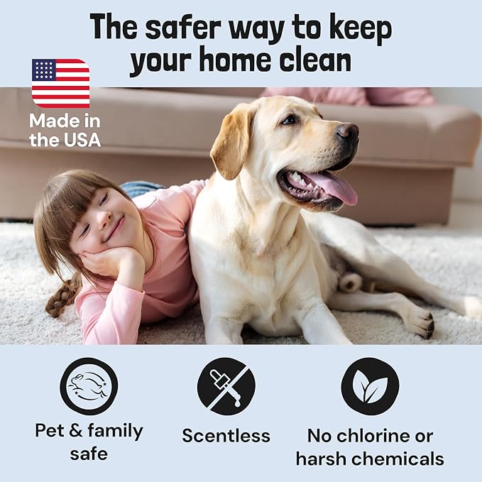 Sunny & Honey Oxy Pet Stain and Surface Odor Remover - Fast Acting Carpet Cleaner Spray to Eliminate Dog Pee, Vomit, and Stubborn Stains - Unscented, 32oz