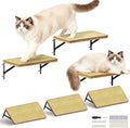 3Pcs 16.5"×10" Large Cat Wall Shelves - Wall Mounted Cat Shelves, Natural Wood with Fixtures for Large Cats and Kittens for Household Pets Sleeping, Playing, Climbing