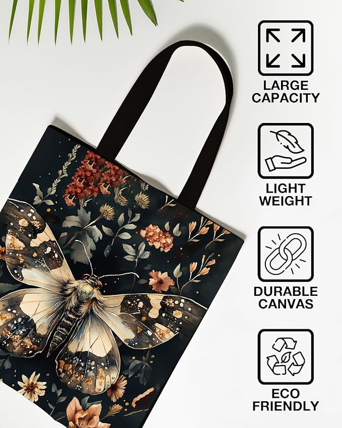 Canvas Tote Bag for Women Aesthetic Reusable Grocery Shoulder Bag for Shopping Work Travel Beach Teacher-05