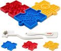 HowGo Puzzle Slow Feeder Lick Mat for Dogs, 38+ Suction Cups|Non-Slip Heavy Duty Maze Enrichment Bowl BPA-Free Silicone|Reduce Boredom Anxiety Free Combination (3PCs, Blue&Yellow&Red)