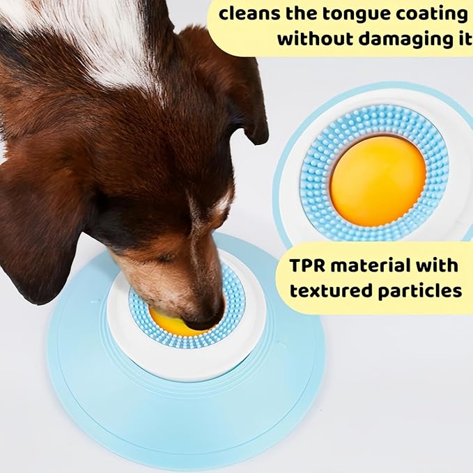 Dog Licking Toy, Dog Lick Bowl & Dog Licking Bowl with Suction Cup, Lick Sphere Slow Feeder Lick Ball, Anxiety Relief Interactive Treat Dispenser, Lick Bowl for Dogs for Semi-Liquid Food, All Breeds