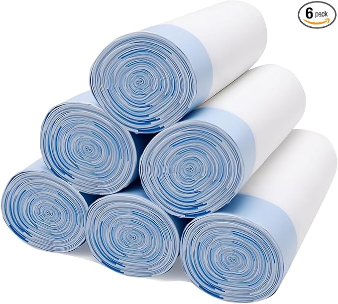 120-Pack Cat Liner Replacement Bags, Heavy-Duty Drawstring Litter Box Liners Compatible with Fsitego & Fumoi Self-Cleaning Litter Boxes(26" x 11.8") (Pack of 6)