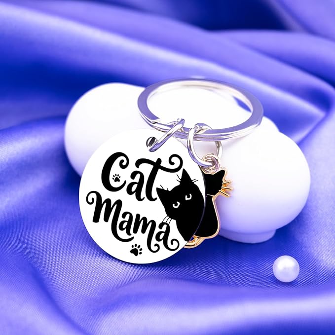 Cat Mom Mothers Day Gifts For Women Black Cat Keychain Stuff Gifts For Cats Lovers Unique Cats Lover Gifts For Women