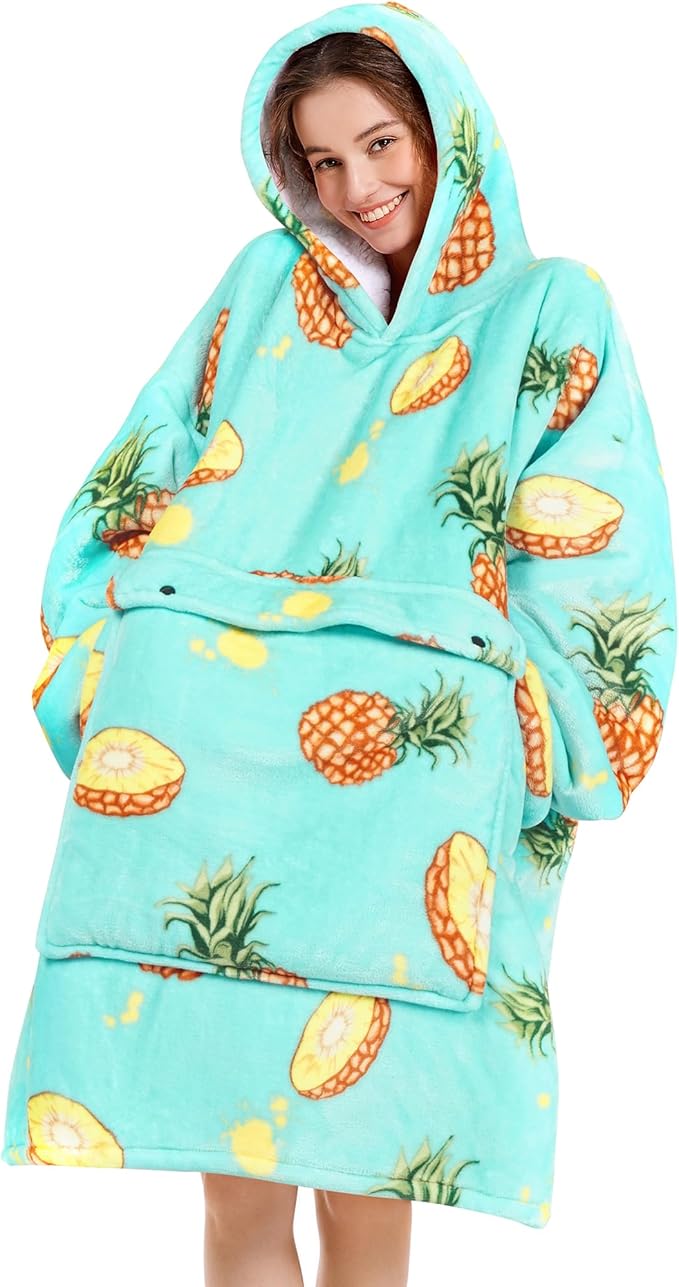 Narecte Cozy Oversized Blanket Hoodie Wearable Blanket Adults Soft Hooded Blanket Hoodie Birthday Gifts for Women Christmas