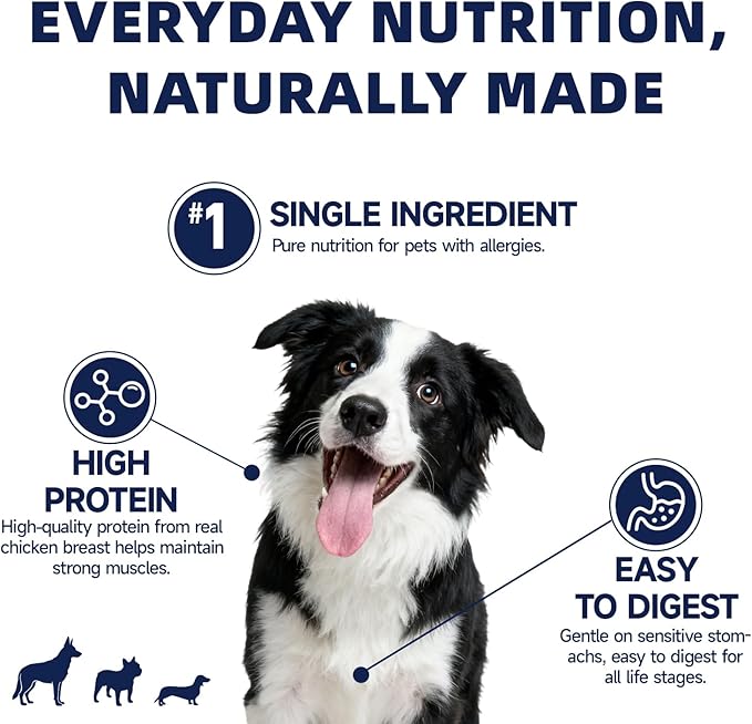 Freeze Dried Chicken Breast Treats for Dogs & Cats, Single Ingredient, High Protein Training Treat, Grain Free, All Natural Healthy Pet Snacks & Food Topper, 6 oz