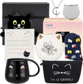 Havawish Cat Lover Gifts for Women Best Cat Mom Gift Basket Set Black Gift Box for Cat Lovers Birthday Mother's Day Cat Themed Gifts for Girl Lady Friend Daughter Sister Wife