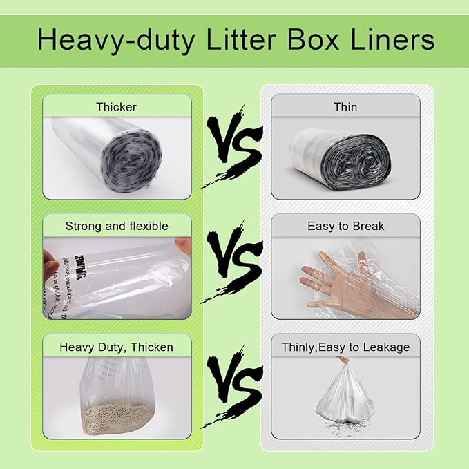 50 Pack Compatible with Litter Robot 4 & 3, Waste Bags for Self Cleaning Litter Box, Automatic Litter Box Liners Bags, 9-11 Gallon Capacity