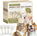 Memorjew 25PCS Chicken & Goat Milk Freeze- Dried Lollipops｜Individually Wrapped, Portable Dental Food for Dogs & Cats (Chicken & Goat Milk Flavor, 25pcs)