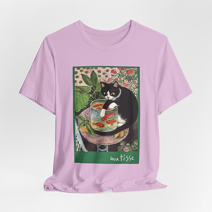 Vintage Cat Painting T Shirt, Matisse Inspired Cat Tee, Retro Art Aesthetic Shirt, Funny Cat Lover Gift