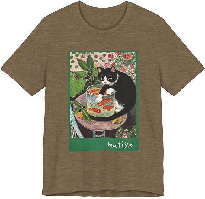 Vintage Cat Painting T Shirt, Matisse Inspired Cat Tee, Retro Art Aesthetic Shirt, Funny Cat Lover Gift