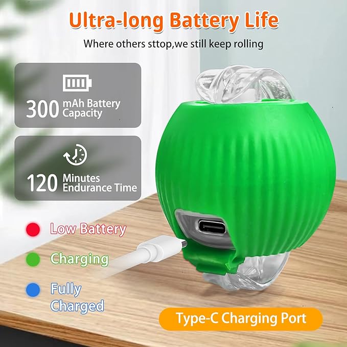 Interactive Cat Toys for Indoor Cats, Speedy 2.0 Cat Toy with Elastic Mesh Tail, Automatic Cat Toy for Bored Indoor Adult Cats, Rechargeable Smart Kitten Moving Ball Toys (Green)